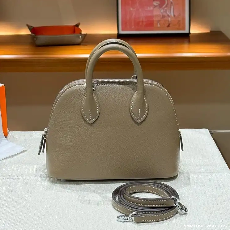 Bag Hardware Leather Hermes In Chevre Mini Khaki Bolide Palladium 0420